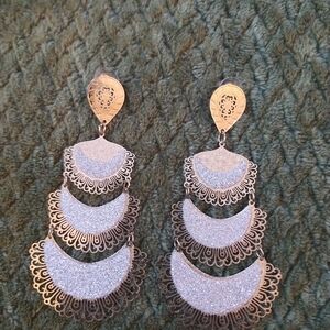 Elegant Silver and Gold Filigree Earrings